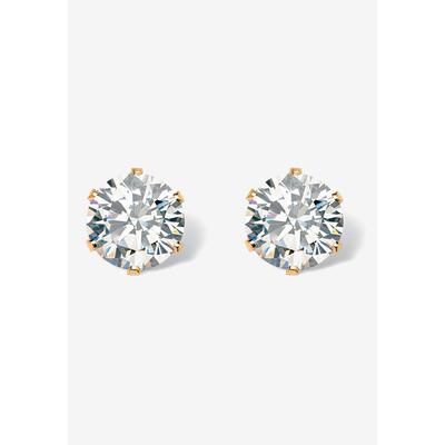 Women's 1.96 Cttw. Goldtone Round Cubic Zirconia Stud Earrings by PalmBeach Jewelry in Gold