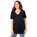 Plus Size Women's Faux Suede Tee by Woman Within in Black (Size 3X)