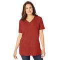 Plus Size Women's Faux Suede Tee by Woman Within in Red Ochre (Size 4X)