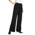 Plus Size Women's Secret Solutions™ Tummy Taming Wide-Leg Knit Pant by Woman Within in Black (Size 34/36)
