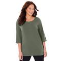 Plus Size Women's Suprema® Double-Ring Tee by Catherines in Olive Green (Size 6X)