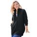 Plus Size Women's Zip Front Shaker Cardigan by Woman Within in Black (Size L) Sweater