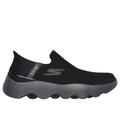 Skechers Men's Slip-ins: GO WALK Massage Fit - Current Slip-On Shoes | Size 7.5 | Black/Gray | Textile/Synthetic | Hyper Burst