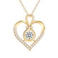 SISGEM 14k Solid Gold Heart Necklace,Infinity Necklace for Women,0.55 Carat(CTTW ) Moissanite Heart Pendant Necklace Women Birthday Jewelry Necklaces for Girls (Yellow, 14K-gold) Yellow