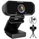 HOBFU Webcam, HD 1080P Webcam with Microphone/speaker (Grey)