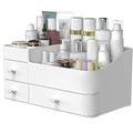 BREIS Makeup Organizer for Vanity,Large Countertop Organizer with Drawers,Bathroom Bedroom Cosmetics Organizers for Perfume,Skin Care,Eyeshadow,Brushes,Lotions,Nail Polish,Lipstick(White)