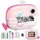 Ushining Instant Camera Children, Children's Camera 10X Zoom Digital Camera Children 2.4 Inch Screen 1080P Video Camera Selfie Whale Camera Children with 32GB TF Card 3 Rolls Printing Paper 5 Colour