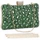 Selighting Sparkly Rhinestone Clutch Purse for Women Formal Beaded Crystal Evening Bag Wedding Prom Cocktail Party Handbag, Forest Green