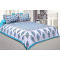 Marusthali Cotton Printed Jaipuri Bedsheets Double Bed with 2 Pillow Covers bedsheet for Double Bed Cotton Flat Sheet