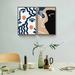 Ivy Bronx Modern Wall Art Abstract Lines & Facial Shapes Artwork Print On Canvas in Black | 24.20" W x 16.20" H | Wayfair