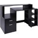 Homcom - Bureau Informatique multimédia Design Multi-rangements 137 l x 55 l x 92 h cm noir - Noir