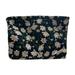 CHAMAIR Daisy Flower Clutch Handbags Canvas Makeup Pouch Portable Pencil Case for Travel (Black L)