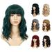 Mairbeon Women Wavy Mid Long Curly Wig Air Bangs Role Playing Costume Party Hairpiece