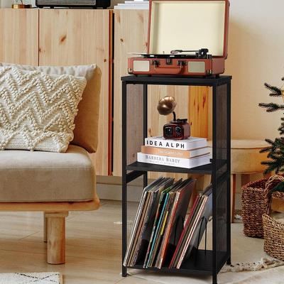 Vinyl Record Storage Holder Turntable Stand Cabinet