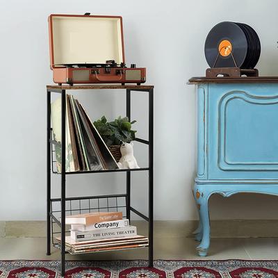 Vinyl Record Player Stand with Storage