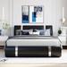 Queen Upholstered Platform Bed with Hydraulic Storage System, Faux Leather Bedframe w/Headboard, No Box Spring Needed, Black