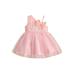 Sunisery Toddler Baby Girls Princess Dress One Shoulder Sleeveless Bow Front Lace Dress Tutu Gown Dress Outfit Pink 2-3 Years