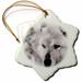 3dRose A photo art of a wolf with special effects Snowflake Ornament Porcelain 3-inch