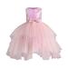 ZRBYWB Toddler Girls Dress Beaded Sequin Lace Bow Tutu Dress Princess Dress Party Wedding Prom Outfits Summer Clothes
