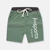 Loopsun Boys Shorts Alphabet Printing Elastic Waist Casual Sports Shorts with Pocket Green
