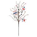 1 Pcs 4th of July Artificial Pip Berry Stems Patriotic Artificial Berry Stem Spray Pick 17 inch Red White Blue Berry Fruit Floral Bunch for Independence Day Decor Home Festival Office Decorations