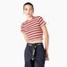 Dickies Women's Striped Cropped Baby T-Shirt - Pink/white Explorer Stripe Size M (FSR51)