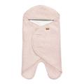 BÉABA, Babynomade Double Fleece, Baby Winter Wickeldecke, Autositz/Kinderwagen/Gondel/Transat, Weich, Warm, Wasserabweisend, Atmungsaktiv, Passt durch Gurte, Rosa/Weiß,0-6 Monate