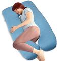 AS AWESLING Pregnancy Pillow, U Shaped Full Body Pillow, Nursing, Support and Maternity Pillow for Pregnant Women with Removable Cooling Cover (Light Blue)