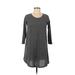 Veronica M. Casual Dress - Shift Scoop Neck 3/4 sleeves: Gray Color Block Dresses - Women's Size Medium