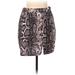 Shein Casual Bodycon Skirt Knee Length: Black Animal Print Bottoms - Women's Size Medium - Print Wash