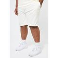 Mens Cream Plus Loose Ottoman Rib Short, Cream