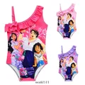 Disney-Maillot de bain dos nu à volants pour enfants bikini à breloques pour filles maillots de