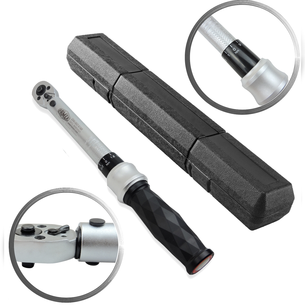 FAMEX Werkzeuge FAMEX 10873 Drehmomentschlüssel 1/4 Zoll (6,3 mm) 6-30 Nm - für Fahrrad uvm. Image