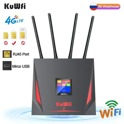 KuWfi CPE Routeur sans fil 4G 150Mbps epiWifi avec port RJ45 WAN LAN 4 divulguer externes à gain