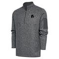 Men's Antigua Graphite Boston Red Sox Metallic Fortune Quarter-Zip Pullover Jacket