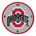 Gray Ohio State Buckeyes Modern Disc Wall Clock