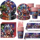 Décoration de ixd'Anniversaire Disney Avengers pour Garçon Ballons Nappe Assiettes Smile Hero