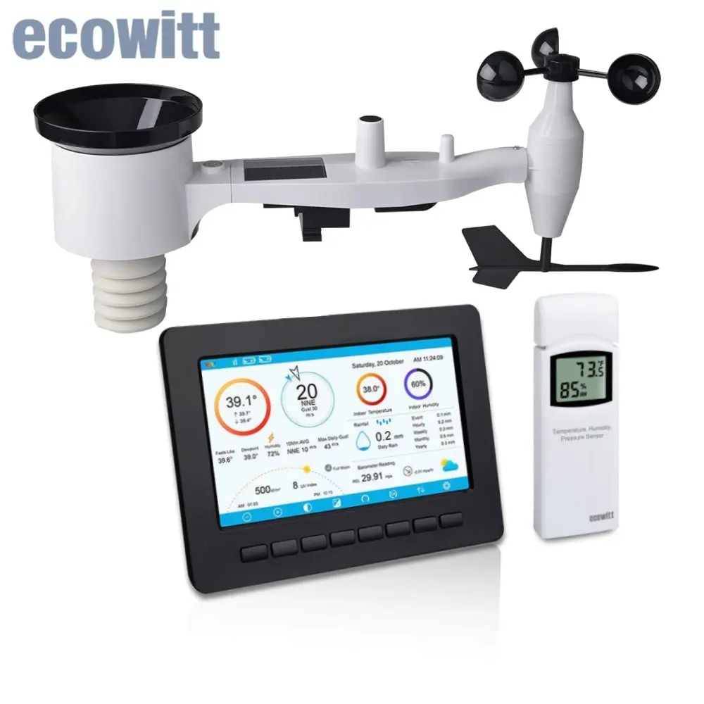 Ecowitt Gardens-Station météo Wi-Fi avec 7 grandes consoles d