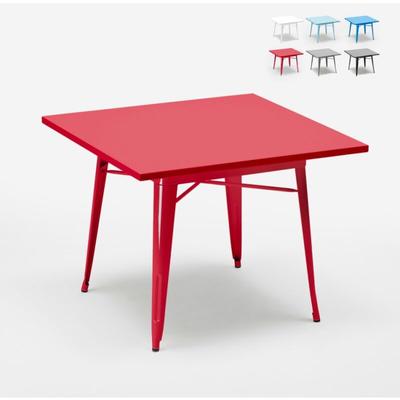 Tisch im industrie stil aus stahl 80x80 für bar und haus Dynamite - Rot Image