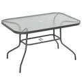 Table de jardin rectangulaire 120L X 80l x 70H cm métal verre trempé