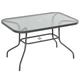 Table de jardin rectangulaire 120L X 80l x 70H cm métal verre trempé