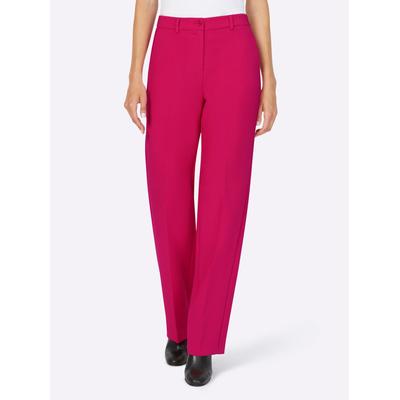 Marlene-Hose HEINE, Damen, Gr. 40, Normalgrößen, pink, 76% Polyester, 18% Viskose, 6% Elasthan, unifarben, lang, Hosen Image