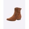 Stiefelette HEINE, Damen, Gr. 39, braun (cognac), Leder, Veloursleder, modisch, Schuhe Ankleboots Cowboy-Stiefelette