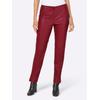 Lederhose HEINE, Damen, Gr. 50, Normalgrößen, rot (kirsche), 100% Lammnappaleder, unifarben, lang, Hosen