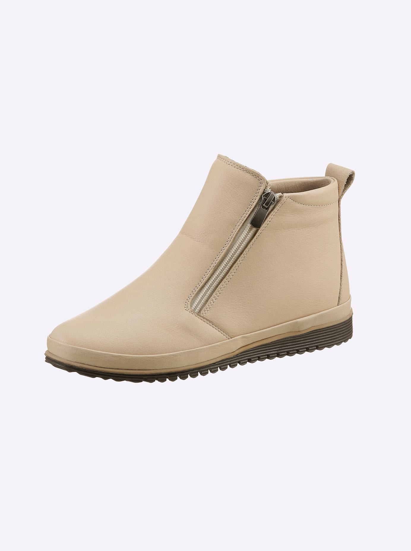 Stiefelette ANDREA CONTI, Damen, Gr. 40, beige (ecru), Glattleder, Leder, Rindsleder, Schuhe Stiefelette
