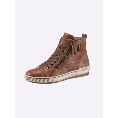 Stiefelette REMONTE Gr. 42, braun (cognac) Damen Schuhe Reißverschlussstiefeletten