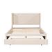 Queen Size Storage Bed Velvet Upholstered Platform Bed with Wingback Headboard