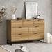 Modern 7 Drawer Dresser Wood Cabinet (Walnut)