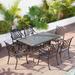 Clihome 7 Pieces Cast Aluminum Patio Dining Set in Bronze