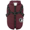 2 In 1 Pet Autumn Winter Skiing Costume Sleeveless Cotton Padded Vest With Durable Chest Strap Harness Dog Keep Warm Parkas Purple S-5XL